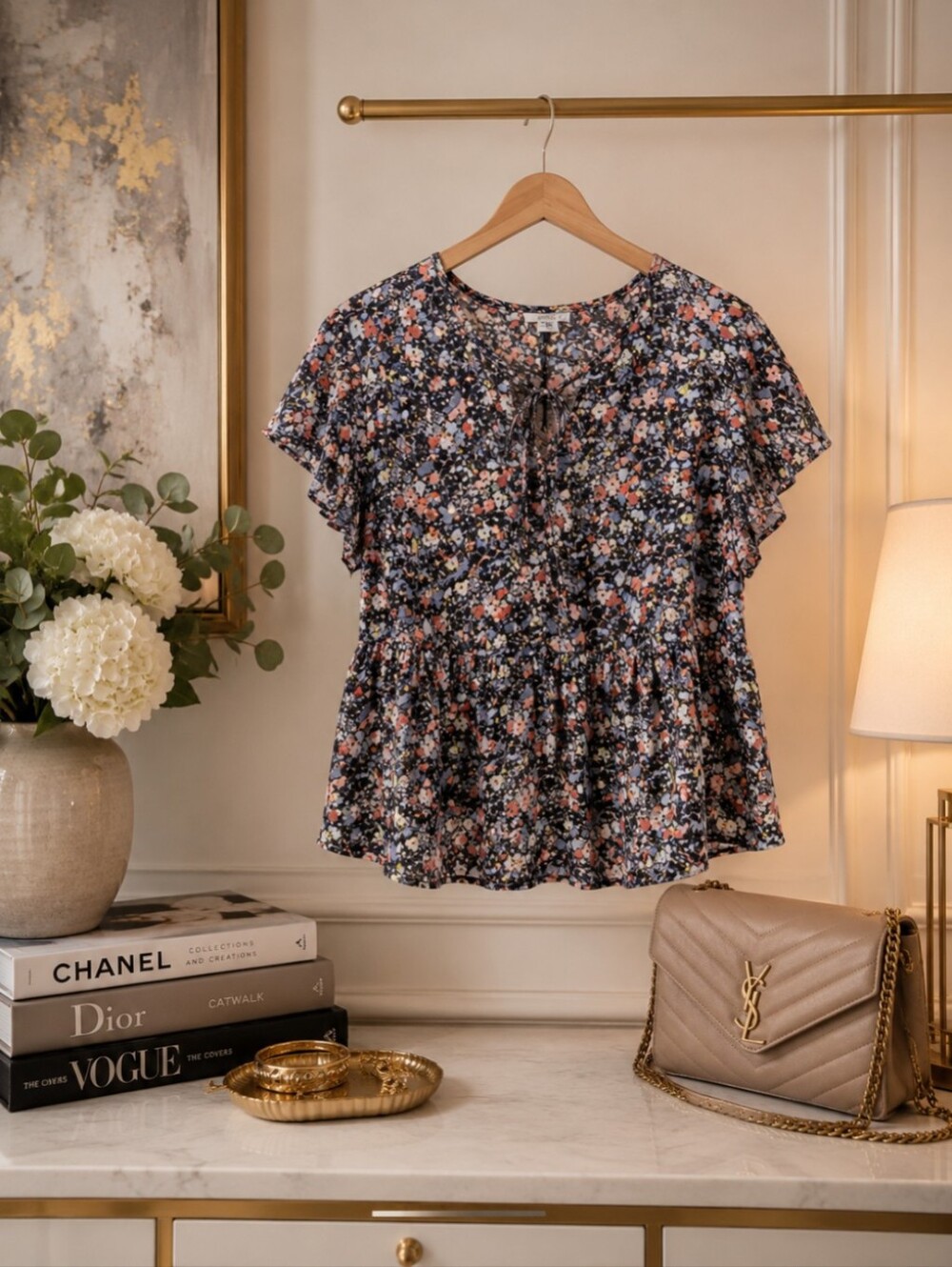 GAP|  Medium Blouse | Flutter Sleeves | V-Neck w/Tie | Bundle & Save!